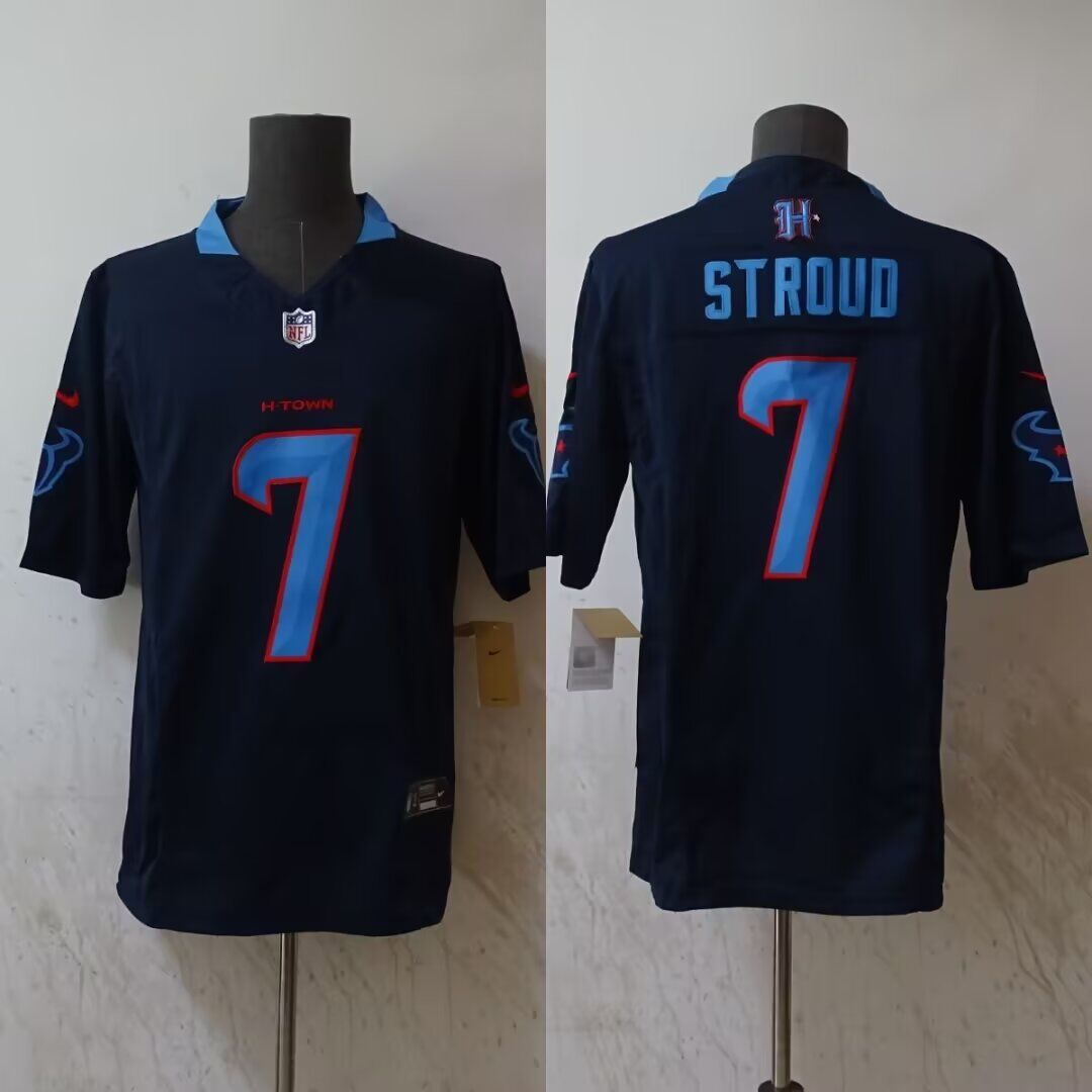 Men Houston Texans #7 C.J. Stroud Nike dark blue Alternate Game NFL 2024 Jersey